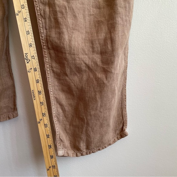 Zara wide leg linen pants trousers high rise blogger fave europe minimalist work - Picture 10 of 13